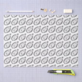 Fun Flounder Fisch in Schwarz und Weiß Seidenpapier (Handwerk)