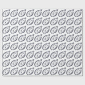 Fun Flounder Fisch in tiefblau und weiß Geschenkpapier (Flach)