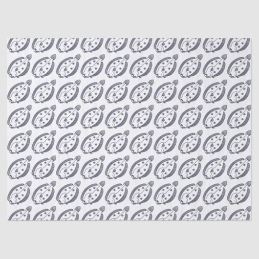 Fun Flounder Fisch in tiefblau und weiß Seidenpapier (Vorderseite)