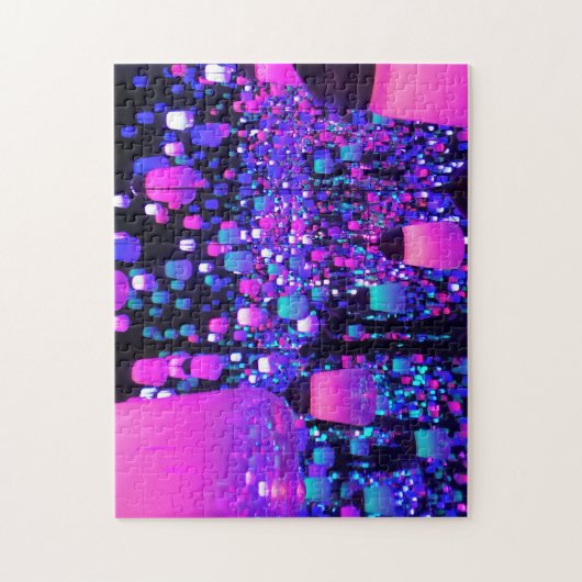 Fun Fluro Lights Helle Lamp Pink Lila Herausforder Puzzle (Vertikal)