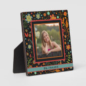 Fun Folk Floral Niedliches Foto Kundenspezifische  Fotoplatte (Vorderseite)