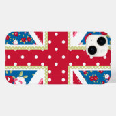 Fun Folk Quilt Britische Union Jack Blume Case-Mate iPhone Hülle (Rückseite (Horizontal))