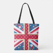 Fun Folk Quilt Britische Union Jack Blume Tasche (Rückseite)