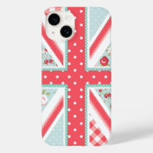 Fun Folk Quilt Britische Union Jack Pastels Case-Mate iPhone Hülle (Rückseite)