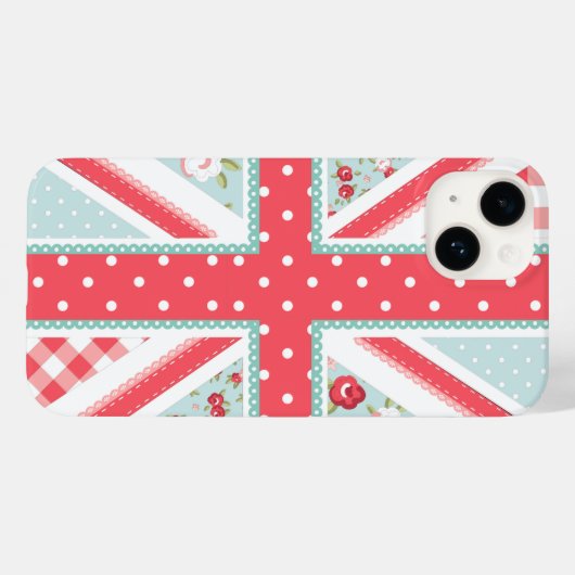 Fun Folk Quilt Britische Union Jack Pastels Case-Mate iPhone Hülle (Rückseite (Horizontal))