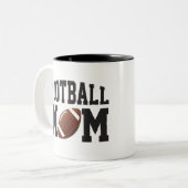 Fun Football Mama Zweifarbige Tasse (Vorderseite Links)
