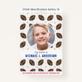 Fun Football Sports Custom Modernes Foto Kind ID Ausweis (Vorderseite)
