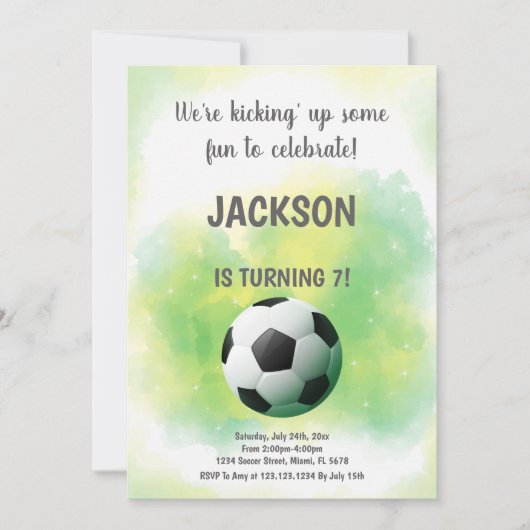 Fun Football Theme Einladung (Vorderseite)