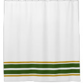 Fun Forest Green Bottom Racing Streifen auf weiß Duschvorhang (Vorderseite)