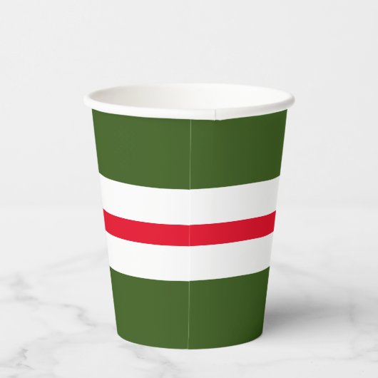 Fun Forest Green Hright Red White Racing Streifen Pappbecher (Rechts)