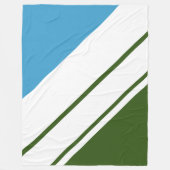 Fun Forest Green Ocean Blue White Racing Streifen Fleecedecke (Vorderseite)