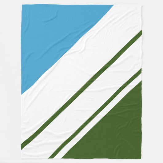 Fun Forest Green Ocean Blue White Racing Streifen Fleecedecke (Vorderseite)