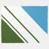 Fun Forest Green Ocean Blue White Racing Streifen Fleecedecke (Vorderseite (Horizontal))