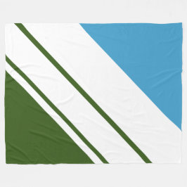 Fun Forest Green Ocean Blue White Racing Streifen Fleecedecke