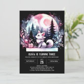 Fun Forest Wolf Birthday Einladung (Stehend Vorderseite)