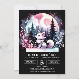 Fun Forest Wolf Birthday Einladung