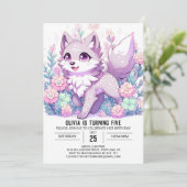 Fun Forest Wolf Digital Geburtstag Einladung (Stehend Vorderseite)