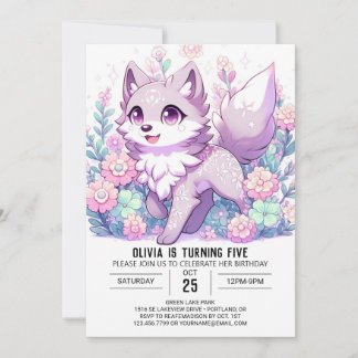 Fun Forest Wolf Digital Geburtstag Einladung