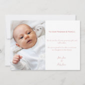 Fun Foto, Baby Girl, Baby Dusche Dankeschön Karte (Rückseite)