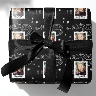 Fun Foto Briefmarke Geschenknummer offen zu Weihna Geschenkpapier