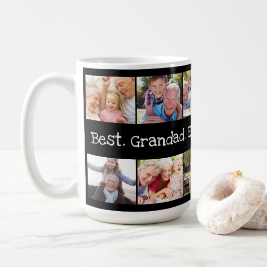 Fun Foto Collage Beste Großformat je Schwarz-weiß Kaffeetasse (Mit Donut)