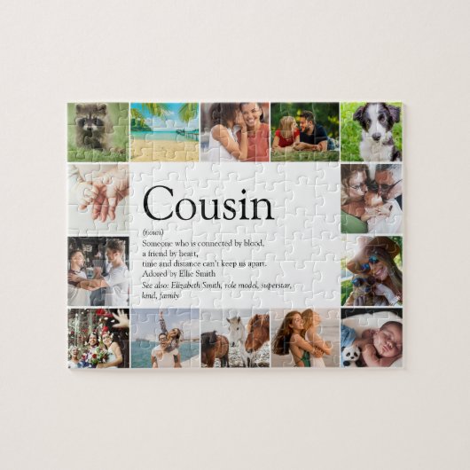 Fun Foto Collage Bester Cousin je Definition Puzzle (Horizontal)