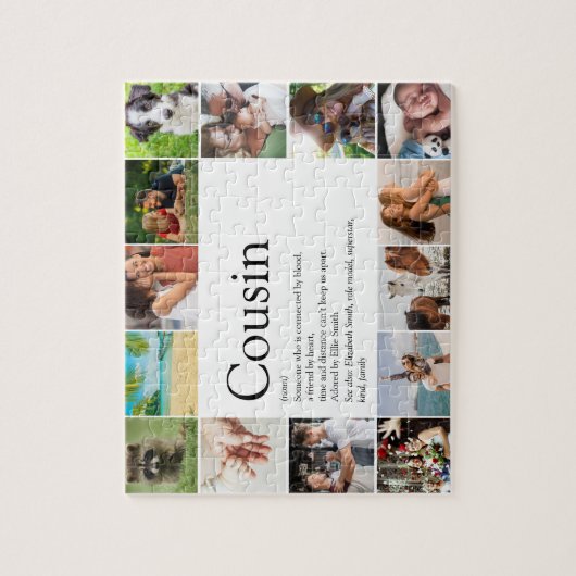Fun Foto Collage Bester Cousin je Definition Puzzle (Vertikal)