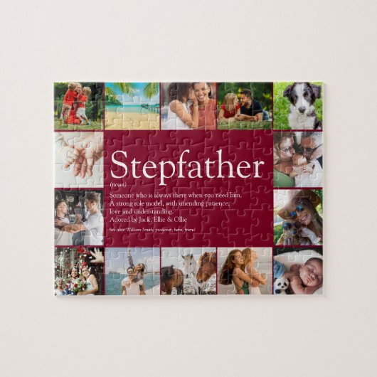 Fun Foto Collage Stepfather Stepdad Quote Puzzle (Horizontal)