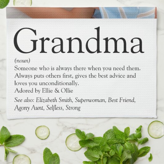 Fun Foto Cool Großmutter Definition Geschirrtuch (Gefaltet)