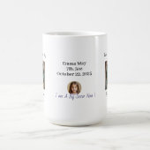 Fun Foto Geburtsankündigung personalisierte Mug Kaffeetasse (Mittel)