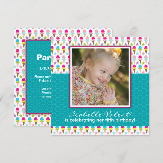 Fun Foto Geburtstagsparty Einladung (Vorne/Hinten)