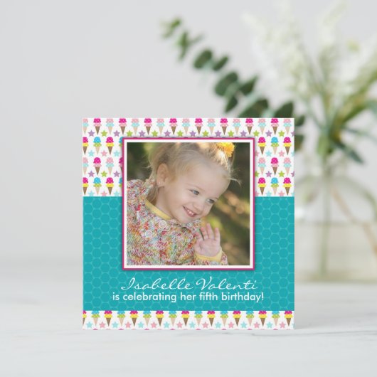 Fun Foto Geburtstagsparty Einladung (Stehend Vorderseite)