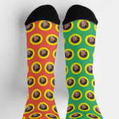 Fun-Foto-Gesichtsmuster farbig Socken (Oben)