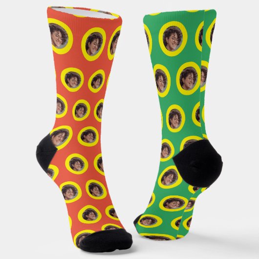 Fun-Foto-Gesichtsmuster farbig Socken (Gewinkelt)
