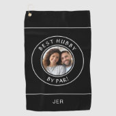 Fun Foto Golfer Bestes Hubby Par Black Moderne Golfhandtuch (Vorderseite)
