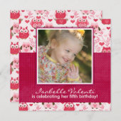 Fun Foto Owls Geburtstagsparty Einladung (Vorne/Hinten)