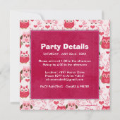 Fun Foto Owls Geburtstagsparty Einladung (Rückseite)