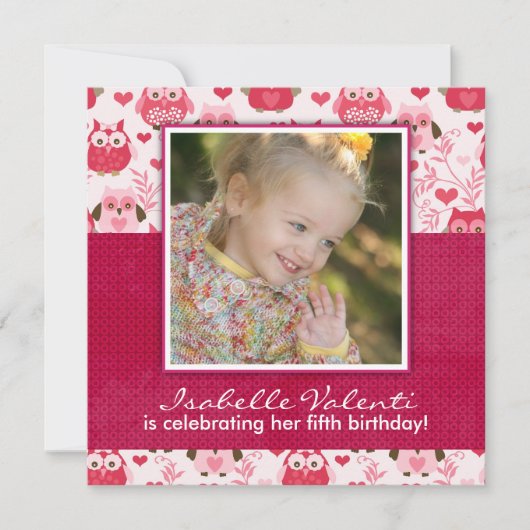 Fun Foto Owls Geburtstagsparty Einladung (Vorderseite)