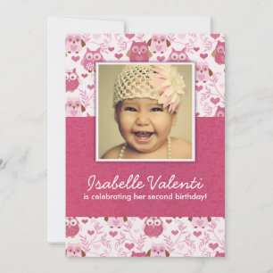 Fun Foto Owls Geburtstagsparty Einladung 12x18