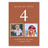 Fun Foto Terracotta Wedding Tischnummer (Vorderseite)
