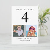 Fun Foto Wedding Tischnummer Card (Stehend Vorderseite)