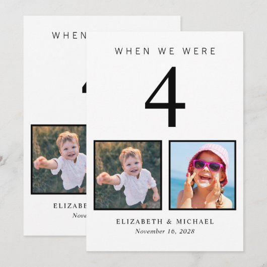 Fun Foto Wedding Tischnummer Card (Vorne/Hinten)