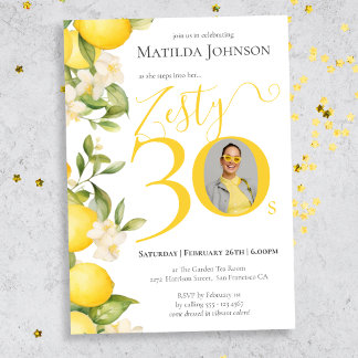 Fun Foto Zesty Lemon 30. Geburtstag Party Einladung