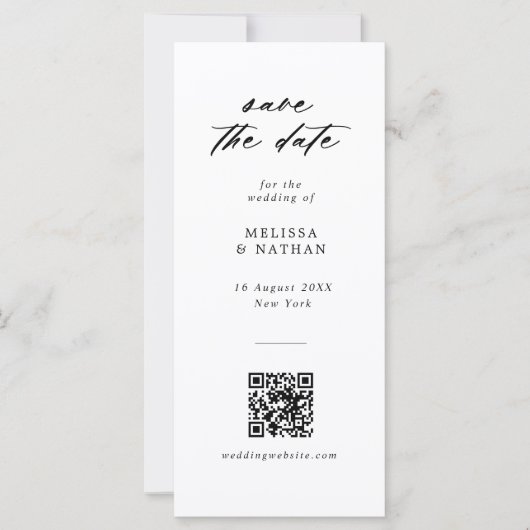 Fun Fotobooth Strip QR Code Hochzeit Speichern Sie (Vorderseite)