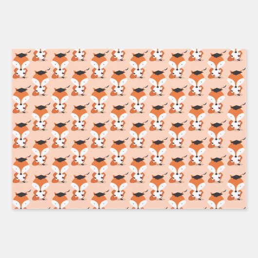 Fun Fox Abschluss Geschenkpapier Set (Vorderseite 2)