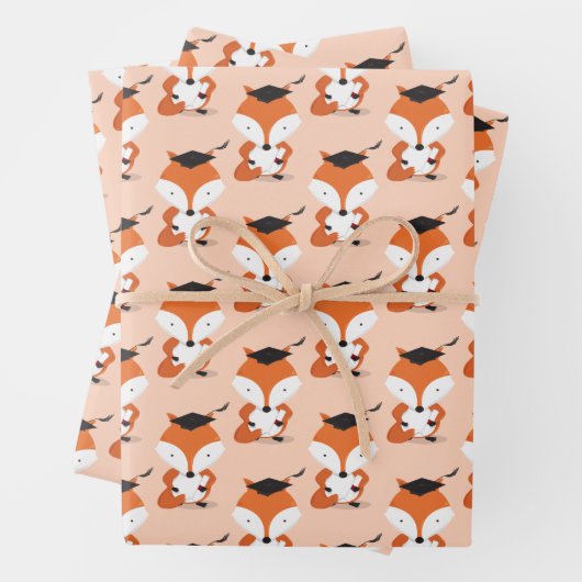Fun Fox Abschluss Geschenkpapier Set (Beispiel)