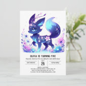 Fun Fox Digital Geburtstag Einladung (Stehend Vorderseite)