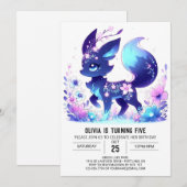 Fun Fox Digital Geburtstag Einladung (Vorne/Hinten)