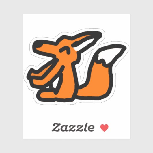 Fun Fox Drawing Aufkleber (Blatt)