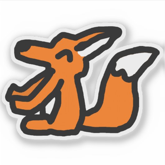 Fun Fox Drawing Aufkleber (Vorderseite)